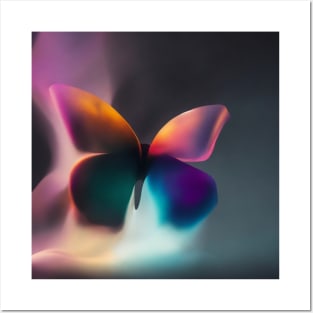 BUTTERFLY DESIGN IN MULTICOLORED MIST Posters and Art